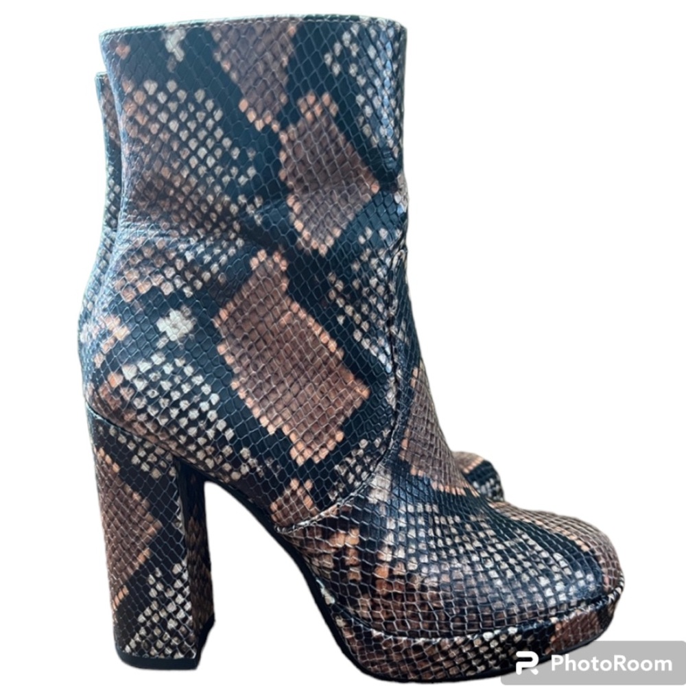 Vince Camuto Snake Print Ankle Boots